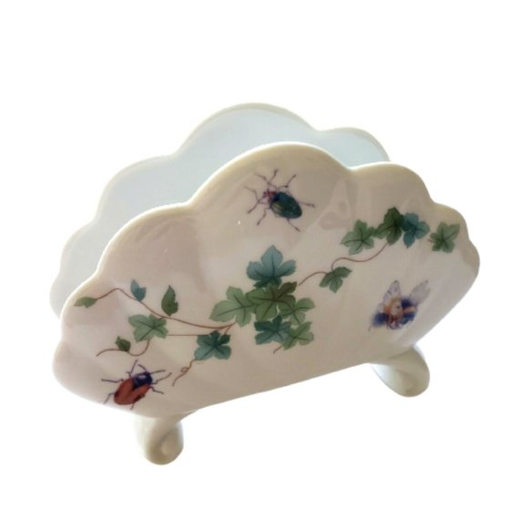 Vintage Original Bohemia Hand Painted Floral Napkin Holder - Picture 2 of 12